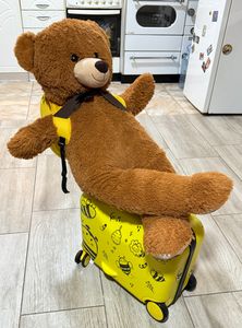 COSTWAY 2tlg Kinderkoffer + Rucksack, 12"+18" Kindertrolley mit Rollen und wasserdichter Hartschale, Kindergepäck, Rollkoffer mit Rucksack für Jungen und Mädchen (Blau Einhorn) Kunden-Foto 1