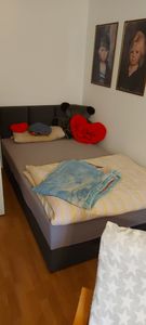 MR GROUP Boxspringbett mit Bettkasten, RYGA, 160x200, dunkelgrau, H3, Samtstoff, Polsterbett mit Matratze und Topper Doppelbett Bett für Schlafzimmer Kunden-Foto 1