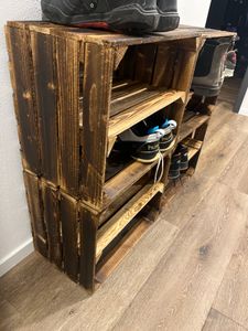 Holzkiste geflammt 50x40x30cm - Regal-Box Obstkiste mit & ohne Zwischenboden Kunden-Foto 1