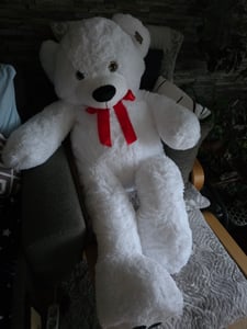MONZANA® Teddybär L - XXXL 50-175cm Weiches Fell Schleife Tatzendruck Geschenk Plüschtier Kuscheltier Stofftier Riesen Teddy Bär Kunden-Foto 2