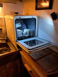 Puluomis mini myčka nádobí 45 cm volně stojící, myčka nádobí s 5+1 programy pro 3 jídelní soupravy, pracuje s přípojkou vody nebo bez ní, černá barva Fotografie od zákazníka č. 5