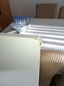 Couchtisch mit Funktionen, Sofatisch Dario - Weiß Hochglanz - ausziehbar + höhenverstellbar - Ablageboden - 110-180x68x50-60cm - Scherenbeschlag Kunden-Foto 1