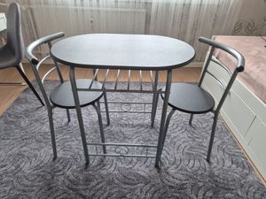 Yaheetech 3-teilig Essgruppe, Sitzgruppe Balkonset aus Holz, Gartenset mit 1 Tisch und 2 Stühlen, Küche Küchentisch, Balkontisch, 80 x 53 x 73,5 cm Driftwood Braun Kunden-Foto 6