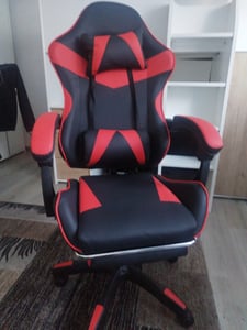 Bürostuhl BOSS, ergonomischer Drehstuhl, Schalensitz, ausziehbare Fußstütze, verstellbare Rückenlehne, Stahlkonstruktion, verchromtes Fußkreuz, für Büro und Homeoffice Kunden-Foto 2