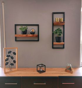 Hoyz Collection – Wandregal-Set Edge – Massive Akazie natur – 5er-Set Kunden-Foto 1