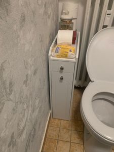 VASAGLE Badezimmerschrank klein, Toilettenschrank mit Schubladen Kunden-Foto 1