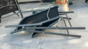 Gartenstühle 2er Set,Gartenstuhl Hochlehner Klappbar, Balkonstühle 7-Fach Verstellbar bis 150kg Dunkelgrau Kunden-Foto 1