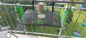 Stół balkonowy wiszący COSTWAY, 5-stopniowa regulacja wysokości, składany stół balkonowy, stół wiszący, stół jadalniany, żelazny, obciążenie do 20 kg, stół boczny na balkon, do ogrodu Zdjęcie produktu od klienta nr 1
