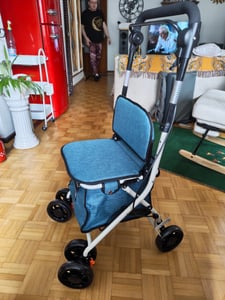 Mobiclinic Rollator con cestino Shopper pieghevole Deambulatore Borsa della spesa 21 L e seduta Carrello della spesa 4 ruote Acciaio Coliseo Foto del cliente 2