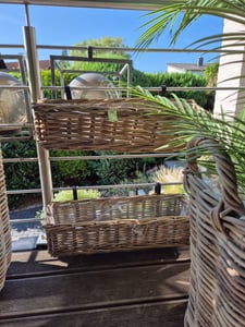 Balkonkorb Rattan in natur - 60x20 cm / 2 Stück - Weide Balkon Kasten zum beflanzen (2er / groß) Kunden-Foto 1