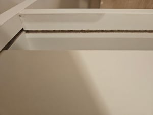Commode met verschoningstafel, babycommode van hout met verschoningselement, 3 lades, 1 deur, 100 cm hoog, wit. Afmetingen verschoningstafel: 113 x 100 cm Klantenfoto 2