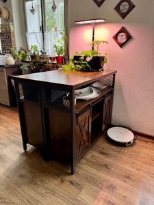 VASAGLE Sideboard Küchenschrank, mit 2 Schiebetüren, verstellbare Ablagen Kunden-Foto 4