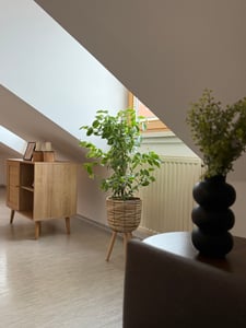 sweeek - Sideboard mit Holzoptik und Rattan-Geflecht B 120 cm - Natur Kunden-Foto 3