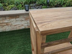 Buffet vidaXL Naturel 79 x 35 x 80 cm en bois massif de teck Photo du client 3
