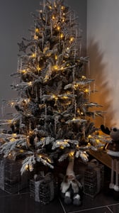 Yorbay 210cm Künstlicher Weihnachtsbaum  Tannenbaum mit Beleuchtung Weiß Schneeflocken LED  für Weihnachten-Dekoration Kunden-Foto 10