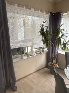 Joyswahl Raffrollo mit Schlaufen Voile Ausbrenner Raffgardine Schlaufenrollo mit Astmuster Halbtransparent Weiß BxH 100x140 cm Kunden-Foto 2