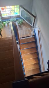 XMTECH Türschutzgitter Treppengitter Türgitter Treppen Absperrgitter Auto-Close für Kinder Baby Ohne Bohren, 85-95cm ,Schwarz Kunden-Foto 1