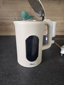 Bollitore Olvy color crema, regolazione della temperatura, 1,7 L – display LCD, 2200 W, senza BPA, funzione di mantenimento del calore, filtro anticalcare, selezione della temperatura 40–100 °C, acciaio inossidabile Foto del cliente 5