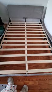 vidaXL Bettgestell "Dover" Hellgrau 140x200 cm Samt Kunden-Foto 1