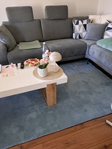 Waschbarer Teppich Wohnzimmer Kurzflor Einfarbiger Moderner Stil Weich Kunden-Foto 1