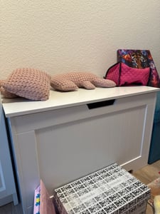 VASAGLE Sitzbank mit Stauraum, Sitztruhe, Sitzbank mit großer Kapazität, Spielzeugkiste, Aufbewahrungstruhe, 76 x 48 x 40 cm LHS11WT Kunden-Foto 1