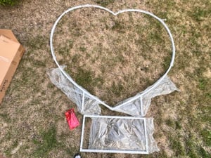 WISFOR Arc de mariage 2.2m en forme de cœur Cadre de fond en métal Décoration de ballons Cabine photo Bricolage de fer Cadre floral Arc de mariage pour la cérémonie de mariage Dekoratio Photo du client 2