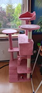Yaheetech Kratzbaum Kletterbaum 139 cm H, Katzenbaum mit 3 Aussichtsplattformen & 2 Kuschelhöhlen, Rosa Kunden-Foto 1
