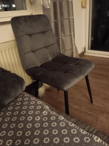 DEULINE Esszimmerstühle Essstühle Samtbezug Polsterstuhl Stühle Esszimmer Stuhl Milano 4er-Set GRAU 521252 Kunden-Foto 6