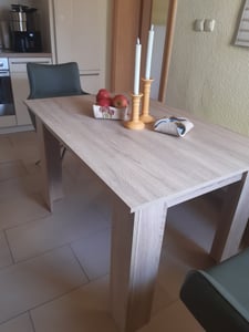 Obdĺžnikový kuchynský stôl do jedálne FRAMIRE A-3, 120 x 80 cm, biely Fotografia od zákazníka č. 1
