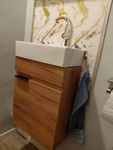 Lavabo Lavabo Set di mobili da bagno con lavabo in Vetroceramica, mobiletto compatto con lavabo Foto del cliente 1