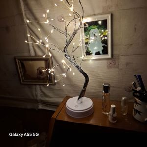 108 LED-Glühwürmchen-Bonsai-Baum-Lichter, künstlicher Feenbaum, USB/batteriebetrieben, Touch-Schalter, weiße Lichter, Baumlampe Kunden-Foto 1
