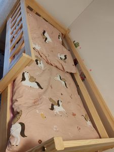 Masseno Etagenbett LUCIA 80x190 cm mit Schublade, Rausfallschutz, Kinderbett mit Leiter für Mädchen und Jungs, Stockbett 2 Kinder, Holz, Weiß Kunden-Foto 4
