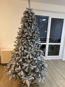 COSTWAY 180cm sztuczna choinka ze śniegiem, 600 igieł PVC i metalowy stojak, jodła, choinka, szybki system składania Zdjęcie produktu od klienta nr 7