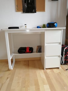 Jugend Computer Schreibtisch Weiss Skandinavischen Stil Grosse Regale 100Cm Kunden-Foto 1