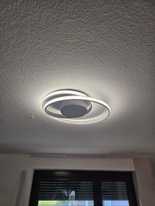 Deckenleuchten, LED Deckenleuchte, Ring-Design, Deckenlampe, Stufenlos dimmbar mit Fernbedienung, 45cm, 43W, Wohnzimmerlampe, für Wohnzimmer, Schlafzimmerleuchte, Küche, Esszimmer, Büro, Flur, Balkon, Weiß Kunden-Foto 3