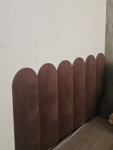 Muralo Polsterpaneel ovales WANDPOLSTER Wandkissen Bettkopfteil Wandpaneel Magic Velvet Honiggelb 2288 20cm x 80cm Kunden-Foto 1