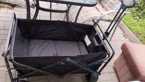 Skladací ručný vozík HyperMotion Black - Prepravný vozík na pláž, kempovanie a nákupy - Nosnosť 80 kg Fotografia od zákazníka č. 10