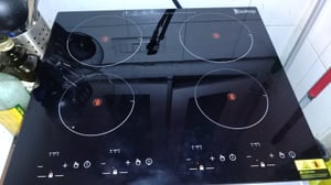 Kochplatte Elektroherd Doppel Keramikplatte mit Glaskeramik Tragbar Keramikplatte Kochfeld Keramikplatte Herdplatte Kochplatte Elektrokochfeld 3000W Kunden-Foto 4