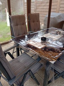 Juskys Aluminium Gartengarnitur Milano Gartenmöbel Set mit Tisch und 6 Stühlen Dunkel-Grau mit schwarzer Kunstfaser Alu Sitzgruppe Balkonmöbel Kunden-Foto 1