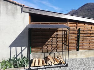 WISFOR Kaminholzregal XXL, Metall Brennholzregal Außen, Anthrazit Kaminholzständer Kaminholzlager Kaminholzunterstand 1,66 m³, 156.5x60x176.5cm Kunden-Foto 4