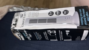 Tragbarer Luftkühler, USB-Turmventilator, Zirkulierender Luftstrom, Flügellose, Zwei Geschwindigkeitseinstellungen, Standventilator, Kompakte & Elegante Oszillierende, Dichtes Sicherheitsnetz (black) Kunden-Foto 1
