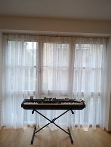 Voile-Gardine Weiß 200x250 cm mit Multifunktions-Kräuselband - Elegant, Pflegeleicht, Lichtdurchlässig, Fertig zum Aufhängen Kunden-Foto 1