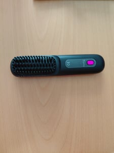 Glättbürste, Kabellose Heißluftbürste mit Negativ-Ionen,3 Temperaturstufen, 35W, Verbrühungsschutz,Tragbarer Haarglätter Bürste für schnelles Styling Kunden-Foto 1