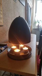 Teelichtofen, doppelwandiger Heizkörper, Kerzenheizer für 6 Teelichter, Kamin Kunden-Foto 1