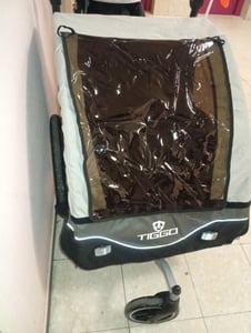TIGGO® 2in1 Fahrradanhänger 5-Punkt Sicherheitsgurt Jogger Kinderanhänger Joggerfunktion Kinderfahrradanhänger für 1 bis 2 Kinder 360° Drehbar 50402 Kunden-Foto 5