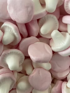 RedBand Süsse Pilze Klarsichtdose, Weiche Süßigkeiten, 875 g, Erdbeere, Pink, Weiß, 1504 kJ, 354 kcal Kunden-Foto 1