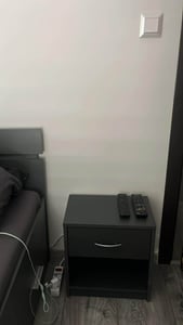 COSTWAY Nachttisch mit Schublade & offenem Fach, kleiner Beistelltisch, Sofatisch, Nachtkommode, Nachtkonsole 38,5x28x40,5cm Weiß Kunden-Foto 1