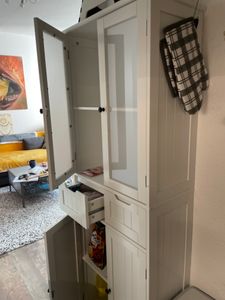 BEALIFE AP33 Küchenhochschrank mit 2 Türen & 2 Schubladen | Kippschutz-System | Holzoptik für Esszimmer Kunden-Foto 2