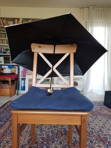 Sonnenschirm Superleichter Mini-Faltbarer UV-Schutz Winddichter Tragbarer Regenschirm Mit Doppeltem Verwendungszweck Weiß Kunden-Foto 5