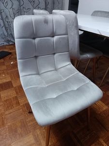 DEULINE Esszimmerstühle Essstühle Samtbezug Polsterstuhl Stühle Esszimmer Stuhl Milano 4er-Set GRAU 521252 Kunden-Foto 29